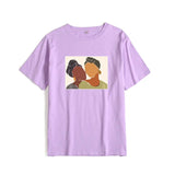 Abstract Print Summer T Shirt Women Vintage Graphic Female Tops Harajuku Soft 100% Cotton Tees 2021 New Basic