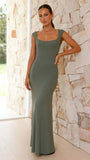 Women's Solid Color Body-Dexed Dress Women's Sexy Open Slings In The Middle And Long