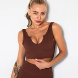 Tops Sexy Crop Vest Women Sport Solid Harajuku Korean Female Off Shoulder Knitted Khaki Brown Summer Women Crop