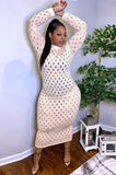 Plus Size Party Sexy Hollow Out Turtleneck Long Bodycon