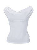 vintage backless tank top with waterfall