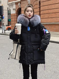 2022 New Winter Jacket Women Warm Parka Fashion Long Coat Hooded Parkas With Fur Collar Warm Snow Wear Padded