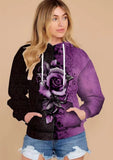 Plus Size Casual Floral Hoody