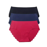 3 pcs/lot ! Seamless Panties Women Solid Sexy Underwear Mid Waist Briefs M to