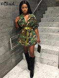 Autumn Print Jackets For Women 2022 Army Green Long Sleeve Streetwear Trench Coats Female Pocket Buttons Long