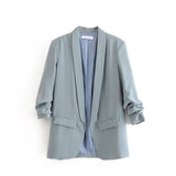 New Pleated Sleeve Sag Urban Leisure Candy Color Women's Suit Coat-Outfit
