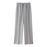 Double-Sided Cloth Body Round-Neck Long-Sleeved Head-Dressed Tight High-Waisted Straight Trousers Casual Suit