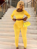 Fall Matching Sets Womens Two 2 Piece Sets Tracksuit Sweatsuits For Womens Long Sleeve Crop Top Outfits Skinny Pants