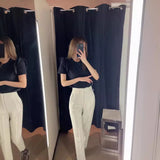 Fashionable Multi-Color Pendant High-Waisted Straight Harlan Casual Suit Trousers In Spring And Summer 2024-Outfit
