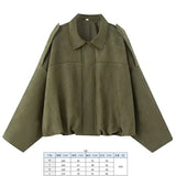 Spring Pilot Jacket Bat Sleeve Zipper Loose Tuffen Jacket Women's Casual