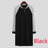 Patchwork Men Robes Sleepwear Long Sleeve V Neck Homewear Soft Nightgown Leisure Comfortable Men Clothes Bathrobes