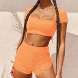 Women Gym Suits Workout Bra Shorts Sets Fitness 2pcs Sports Seamless Shorts Sportwear Outfits Running Tracksuits