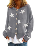 Toloer And Winter New Sweater Women's Cardigan Five-Pointed Star Single Breasted