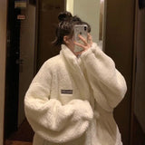 Women Winter White Jacket Faux Lamb Fur Kawaii Coat Lamb Women Teddy Fur Coat Fleece Original Parkas Plus Size Hoodies