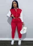 Contrast Color Cropped Top and Pants