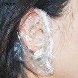 Disposable Plastic Waterproof Ear Protector Cover Caps Salon Hairdressing Dye Shield Protection Shower Cap