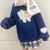 Long Sleeve Round Neck Plus Size Womens Pullovers Cute Kpop Clothes Casual Preppy Style Hoodies Winter 2021 Women's
