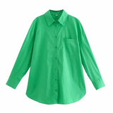 Ins14 Color Pocket Decoration Women's Basic Long-Sleeved Shirt In Spring And Summer Of 2024-Outfit