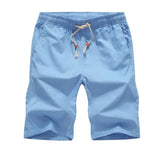 Men New Polyester Shorts For Men Summer Solid Breathable Elastic Waist Casual Male Short 7