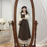 size Summer Dress Girls Boho Party Female Vintage Dress shirt brown plaid sundress Women Dresses Long Robe