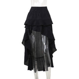 Spring 2024 New Hot Girls Dragging Skirt Dark Wind Retro Irregular Half Skirt-Outfit
