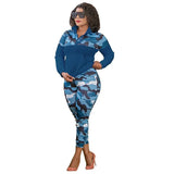 Size S-5XL 2 Piece Outfits for Women Camouflage Printed Stretch Casual Joggor Fitness Matching Set Wholesale