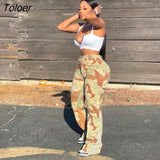 Hight Waist Camo Print Cargo Pants Women Flare Pants Slim Casual Patchwork Street Trousers 2022 Spring Summer