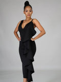 Sleeveless Ruffles Midi Party