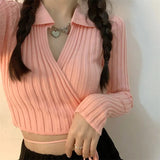 Strapped Sweater Cardigan Woman Spring 2025 New Hot Girl Exposed Umbilly Knitted Blouse Outside