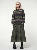 Womens Y2K Grunge Autumn Winter Casual Sweater Long Sleeve Round Neck Vintage Pattern Print Knitwear Pullovers-Outfit