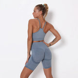 Shorts Bra Sports Set Sexy 2PCS Vital Seamless Sport Suit Gym Clothes Fitness Crop Top Shirt High Waist Shorts