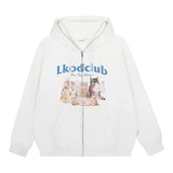 Hoodie Women Clothing Cat Print Long Sleeve Zipper Jackets 2023 Ropa Mujer Thicked Fashion Casual Hooned Y2k Sweatshirt-Outfit