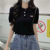 Of Arts And Arts Summer New Mahua Butterfly Embroidery Small Cicpic Design Sense Knitted Short Sleeve