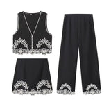 Station 2025 Summer New Designer Small Embroidered Vest Trousers Two-Piece