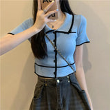 Niche Polo-Collared Ice Silk Knitted Cardigan Women 2025 Summer New Thin Chic