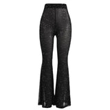 Summer New Internet Celebrity Street Leisure Lightweight Net Perspective Highlight Long Trousers-Outfit