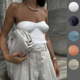 And Summer 2025 Explosion Women's Clothing Simple Sexy Breast-Wear Short