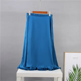 Elegant Satin Side Zipper Solid Skirts Women Casual High-Waist Silk Skirt Chic Mid-Calf Length A-Line Skirt for