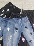 Printed Casual Trousers CH Vintage Li Weiss Bottom Version High Waist And Skinny Jeans-Outfit