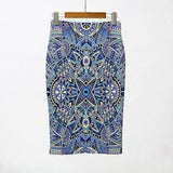 Waist Floral Print Skirts Vintage Elegant Office Lady Bodycon Skirt 2019 Women Summer Pencil Skirt Korean
