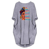 Burst Casing Round-Neck Printing Bag Loose Large Size Women's Knitted
