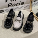 English Style With Skirt Single Shoes Thick Soles Mary Jane Small Leather Shoes Ladies High Sense Coarse And Wildle