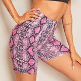 Women Summer Shorts New Snake Print High Waist Shorts Elastic Waist Short Trousers Women Trousers Pantalones Cortos
