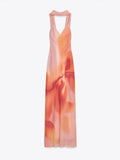 Summer Fashion New Women's Sexy Hot Girl V-Neck Print Sling Dress Dress