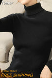 Turtleneck Women Sweaters Autumn Winter Tops Slim Pullover Knitted Sweater Soft Warm Pull Basic For Women Jumper