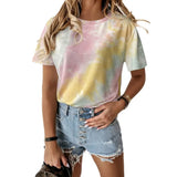 Dye T-shirt Short Sleeve Tops Tee 2021 Summer New Tee Shirts For Women Clothes Tie-dye Top Lady