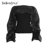 Solid Color White Polyester Ruffle Women's Blouse Slash Neck Top Streetwear Long Sleeves Loose Shirt Female