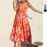 Spring And Summer New Personality Skirt Temperament Elegant Print Sleeveless Back Strap