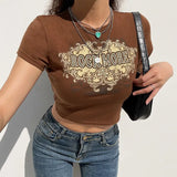 Angel Printed Short Sleeve Crop Top T Shirt Women Summer Clothes Cute Print T-shirt Ladie Streetwear Tee Shirt
