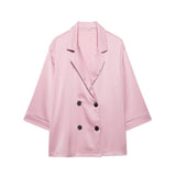 2025 New Women's Wrinkle Effect Blazer + Trousers Fashion